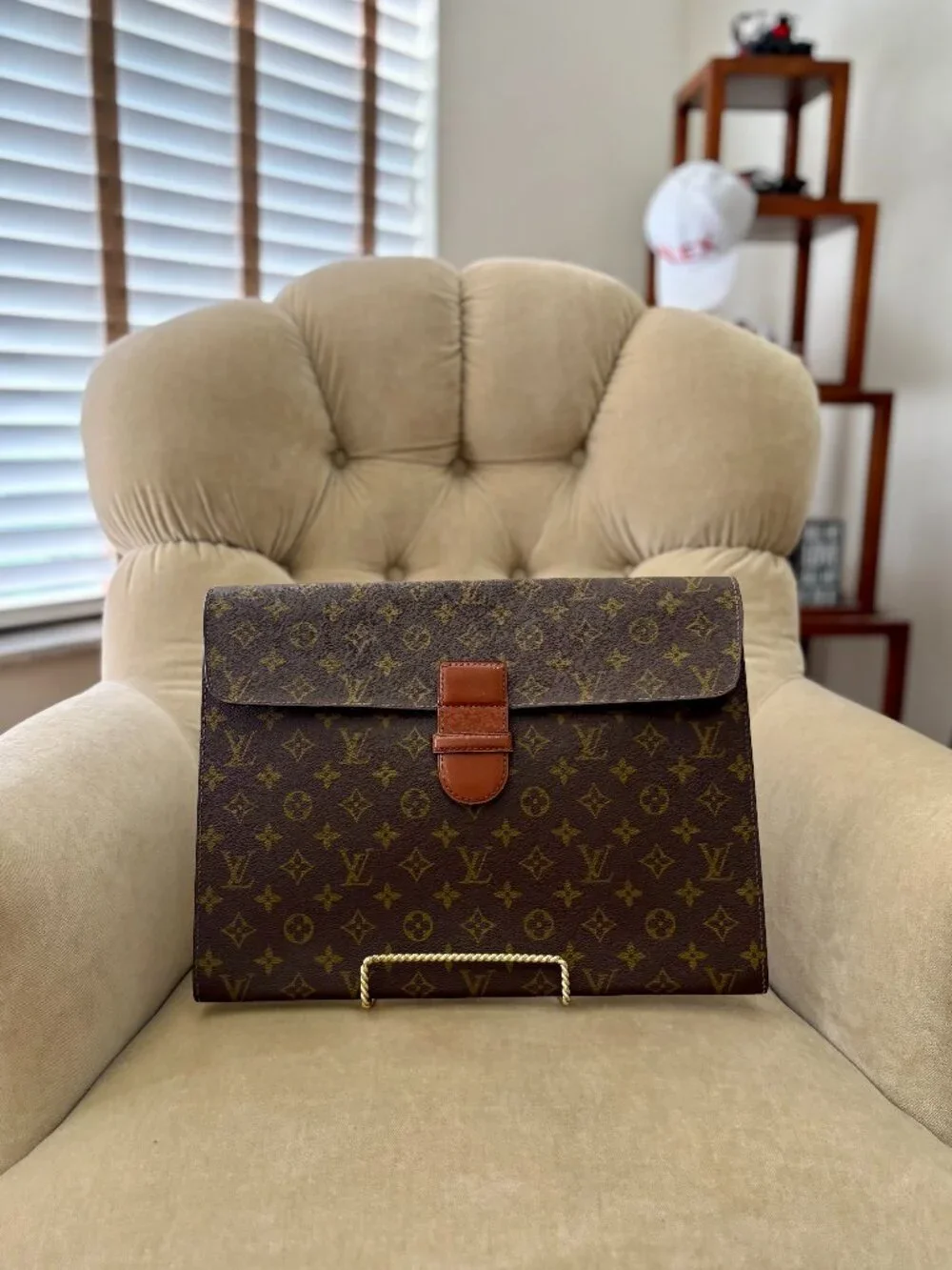 VTG Auth. LOUIS VUITTON  Monogram Poche Ministre Coated Canvas Document Case